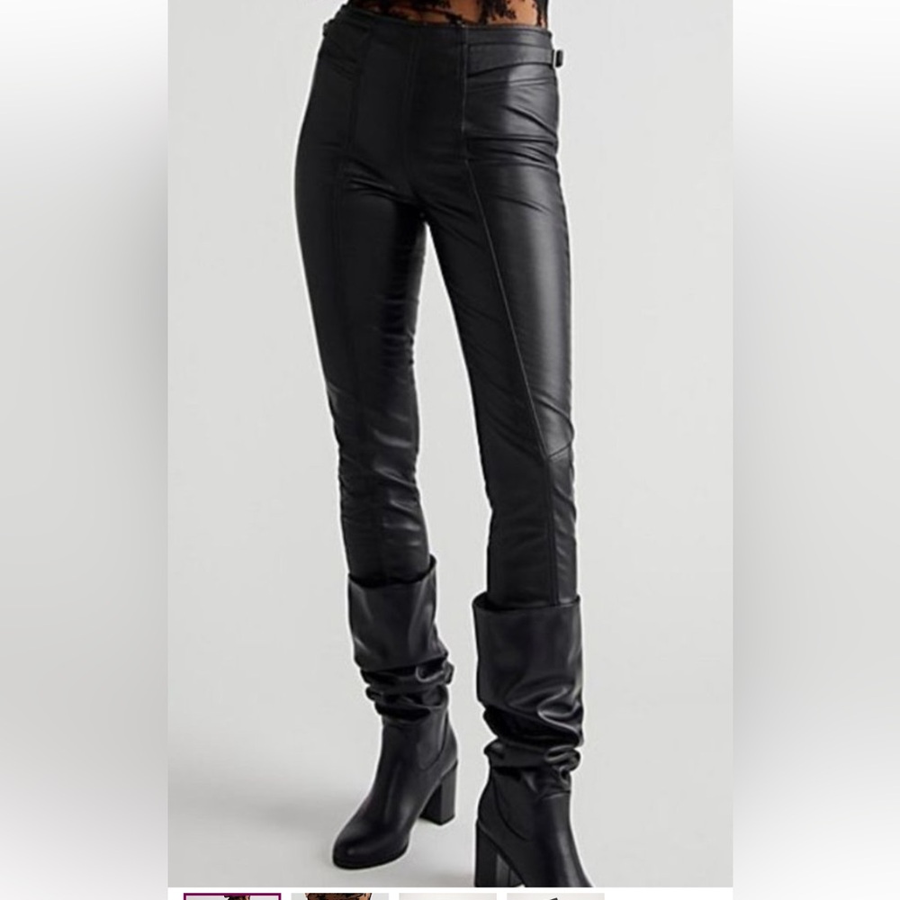 Black Faux Leather Skinny Pants